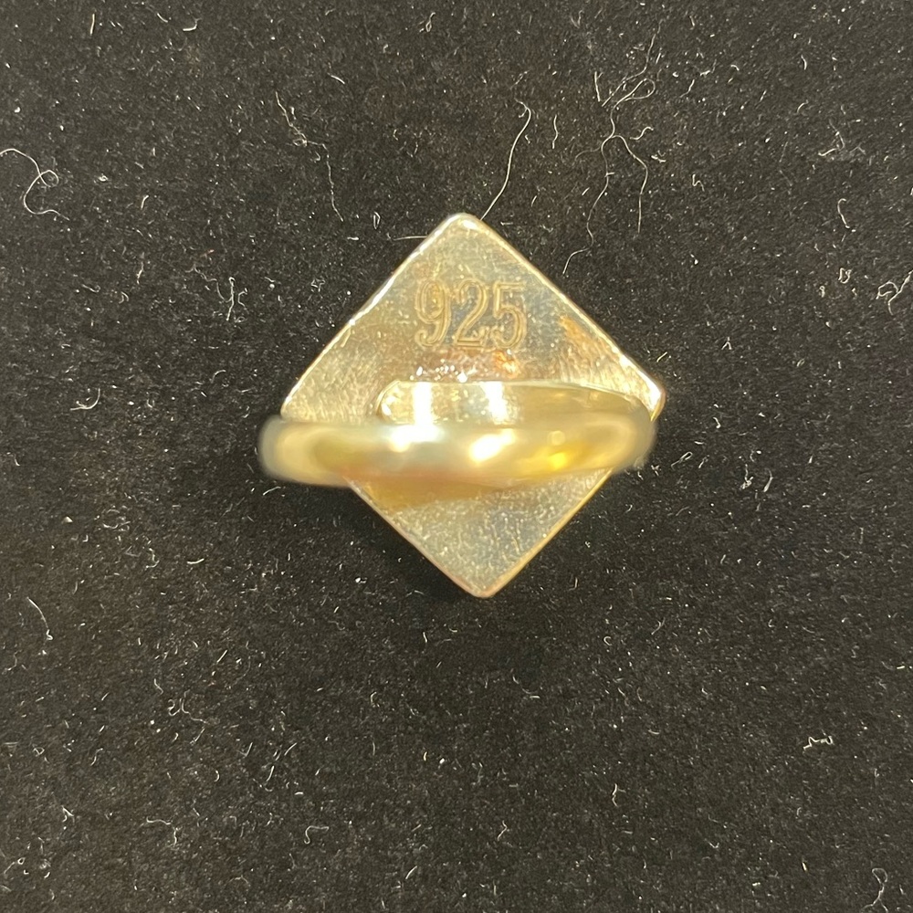 Vintage Silver Inlay Adjustable Ring - Picture 3 of 3